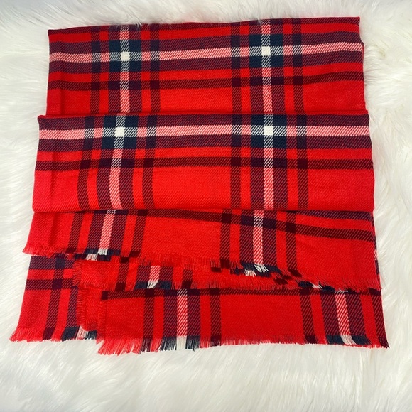 NWT Ann Taylor Plaid Pattern Winter Scarf - Picture 5 of 8